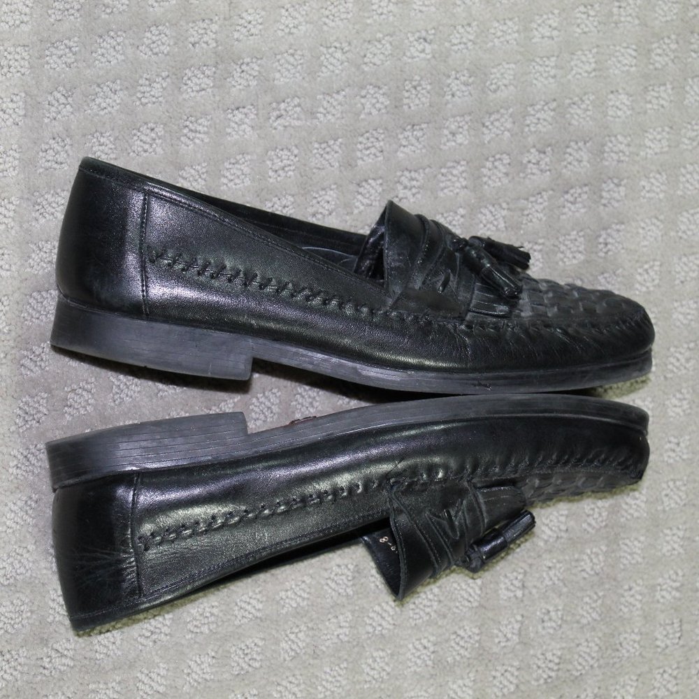 Georgio Brutini Black Men's Kiltie Basket Weave Tassel Loafers Shoes 11 M - Picture 4 of 6